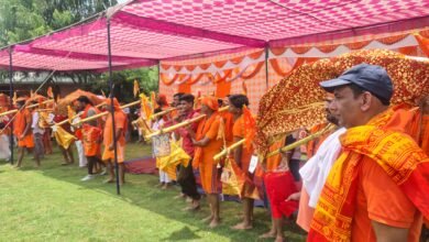 Photo of गोमती उद्गम से जल लाकर शिव शक्ति धाम पर किया जलाभिषेक, घुँघचाई से ढाई घाट रवाना हुए कावड़िए