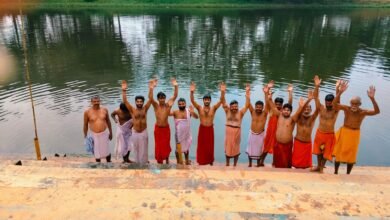 Photo of गोमती उदगम तीर्थ पर पुरोहितों ने किया श्रावणी उपाकर्म